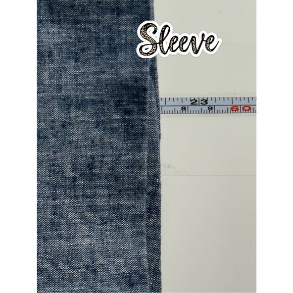 Ann Taylor Factory Womens Blazer 14 Blue Linen Blend One Button Jacket - Picture 14 of 15